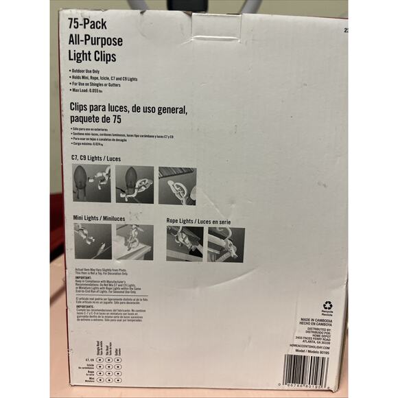 Home Accents Holiday 75-Pack All Purpose Christmas Light Clips New in Box - Picture 2 of 2